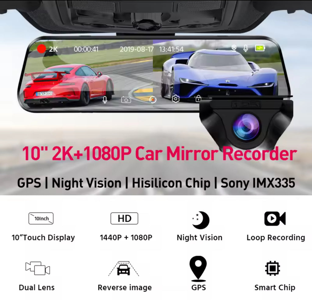 Dashcam rétroviseur avant arrière