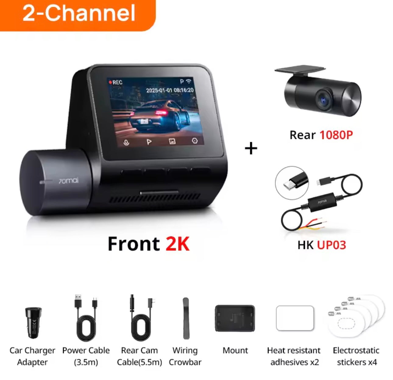 Dashcam avant arrière avec mode parking ! Câblage mode parking  inclus 220€ ttc !