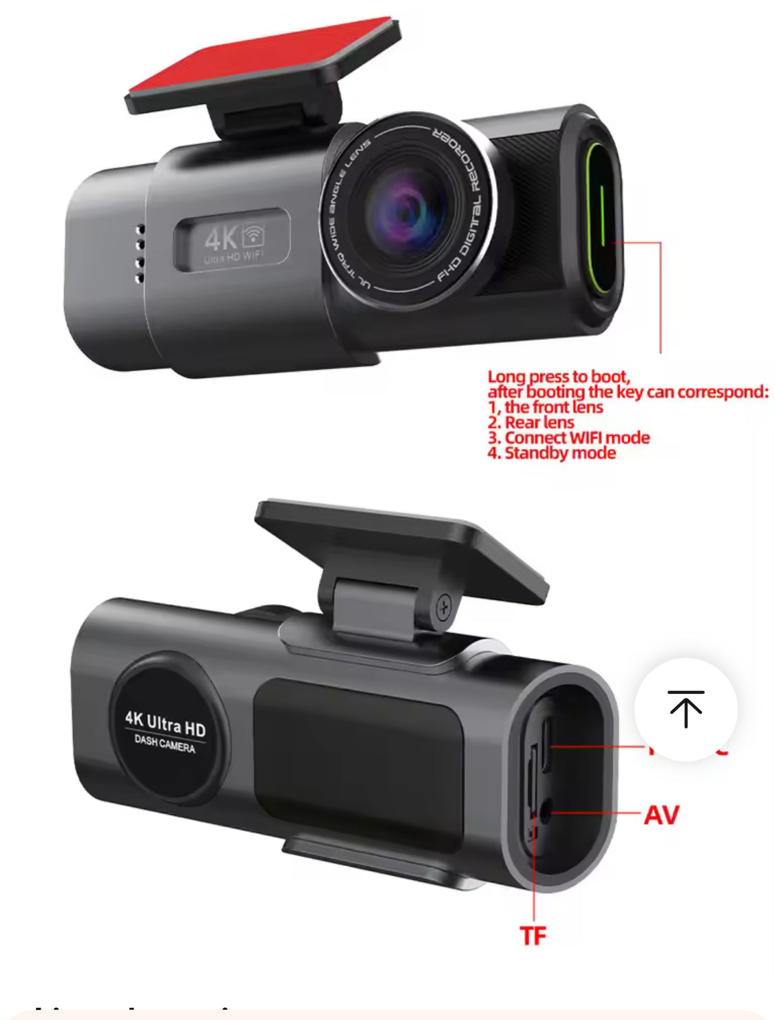 Dashcam avant 4k + Arriere 1080p sony + câblage mode parking
