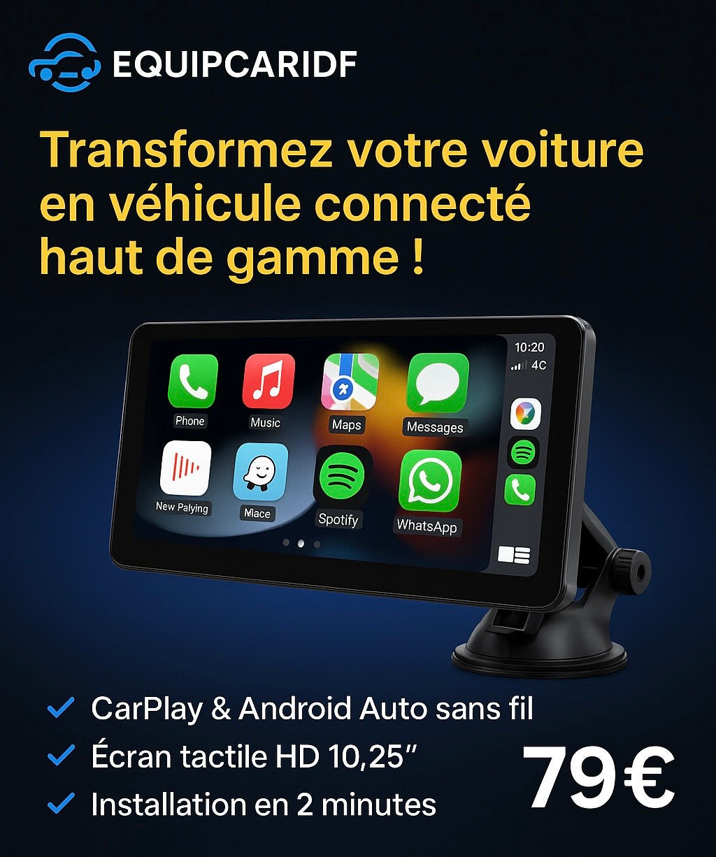 Écran Tactile CarPlay / ANDROID AUTO universel 10.25“ Garantie 2 ans SAV 🇫🇷