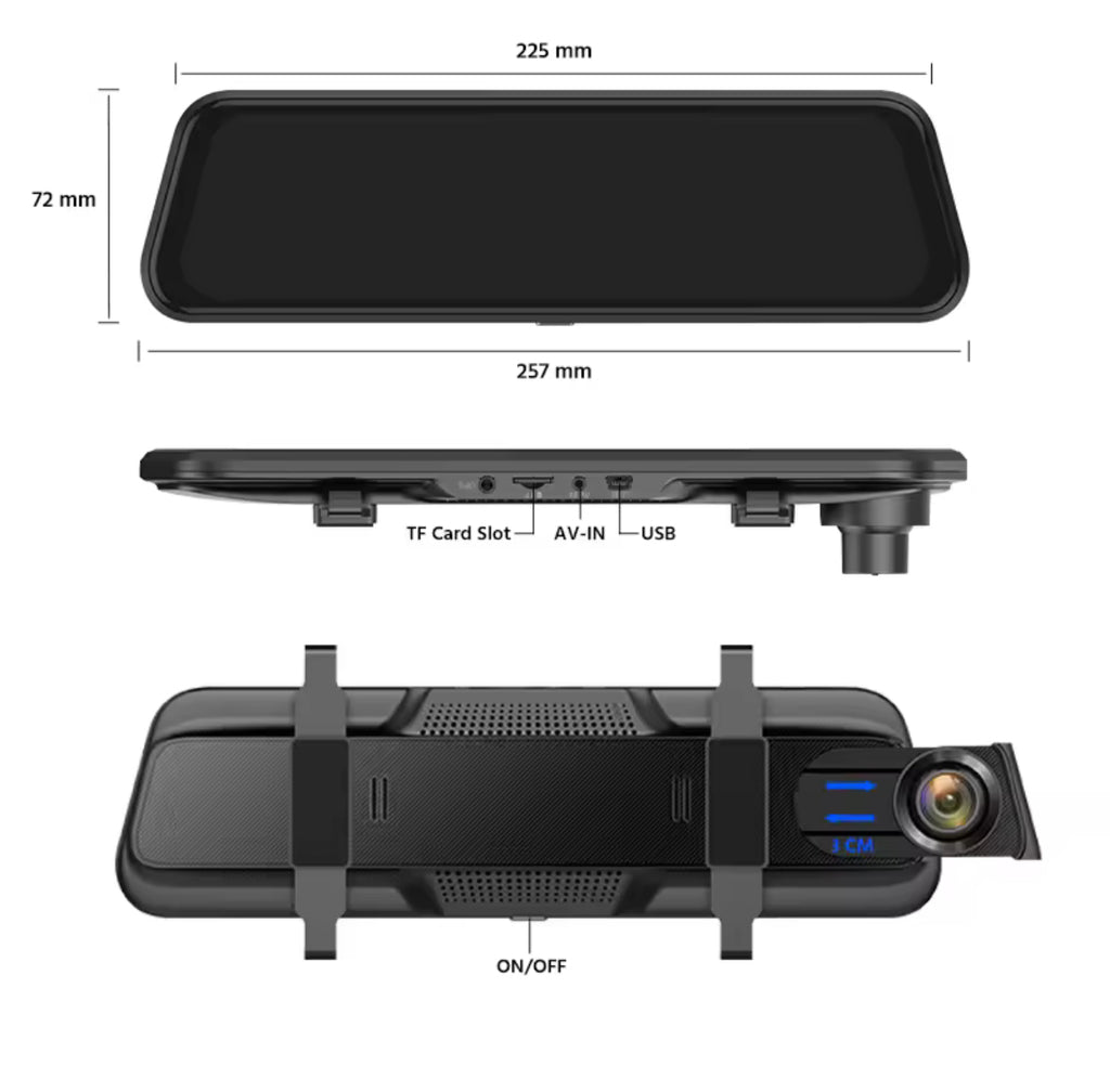 Dashcam rétroviseur avant arrière