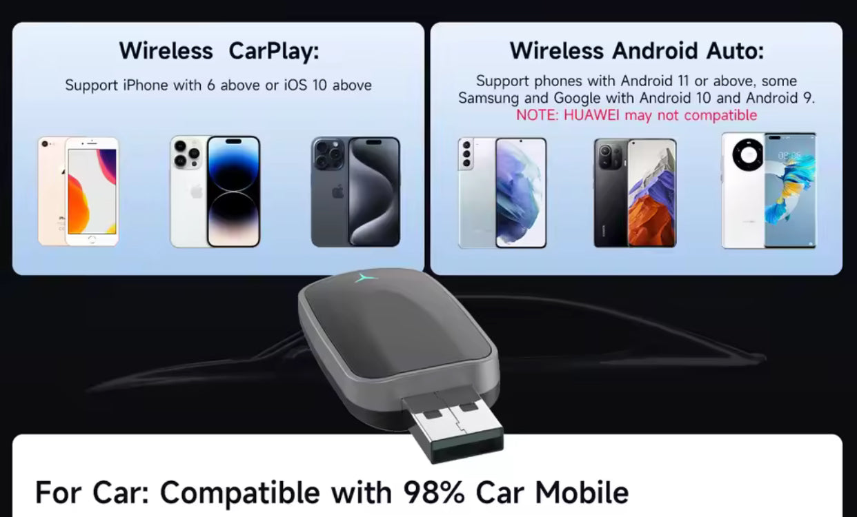 Adaptateur CarPlay / android auto sans fil pour véhicule équipé CarPlay
