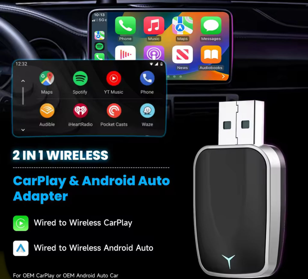 Adaptateur CarPlay / android auto sans fil pour véhicule équipé CarPlay